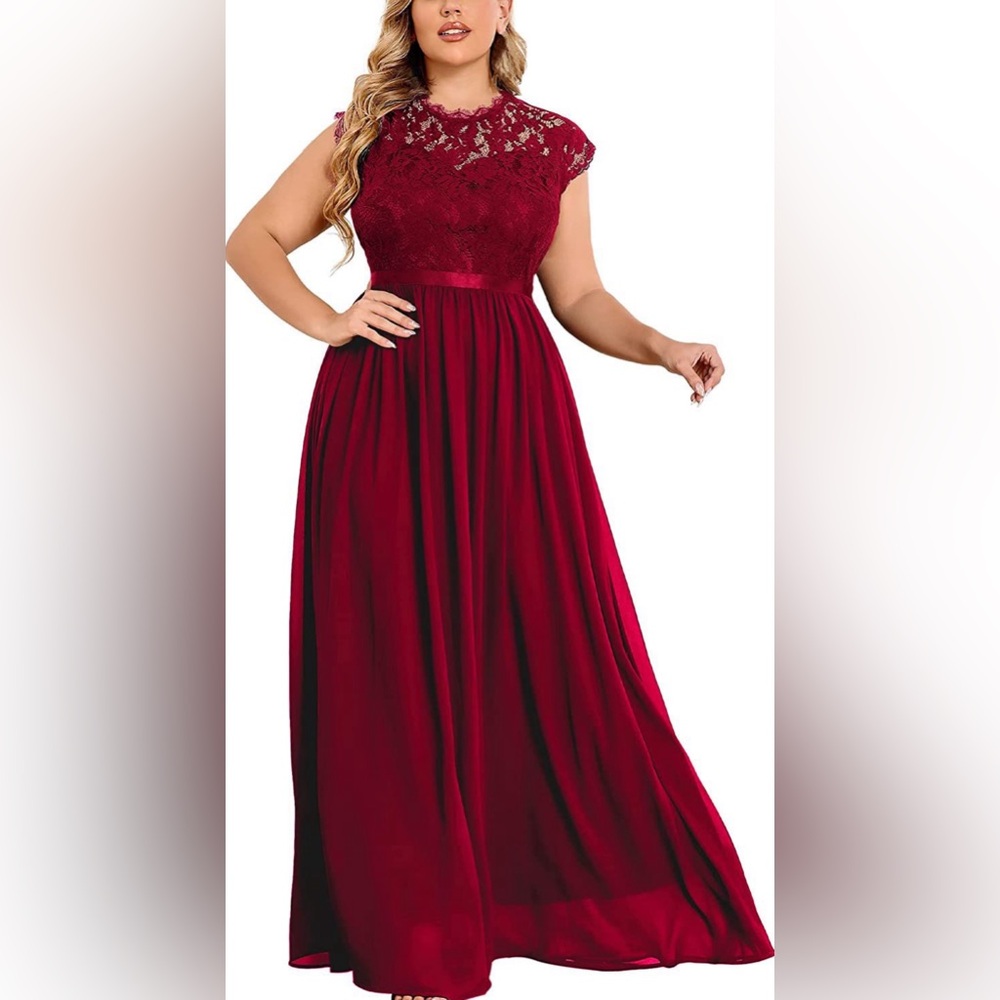 Miusol women's floral‎ lace maxi dress